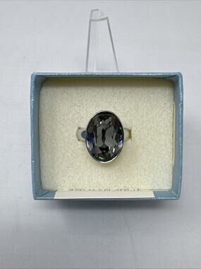 Eclipse Black Crystal Ring - Size 7 - Touchstone Crystal Swarovski